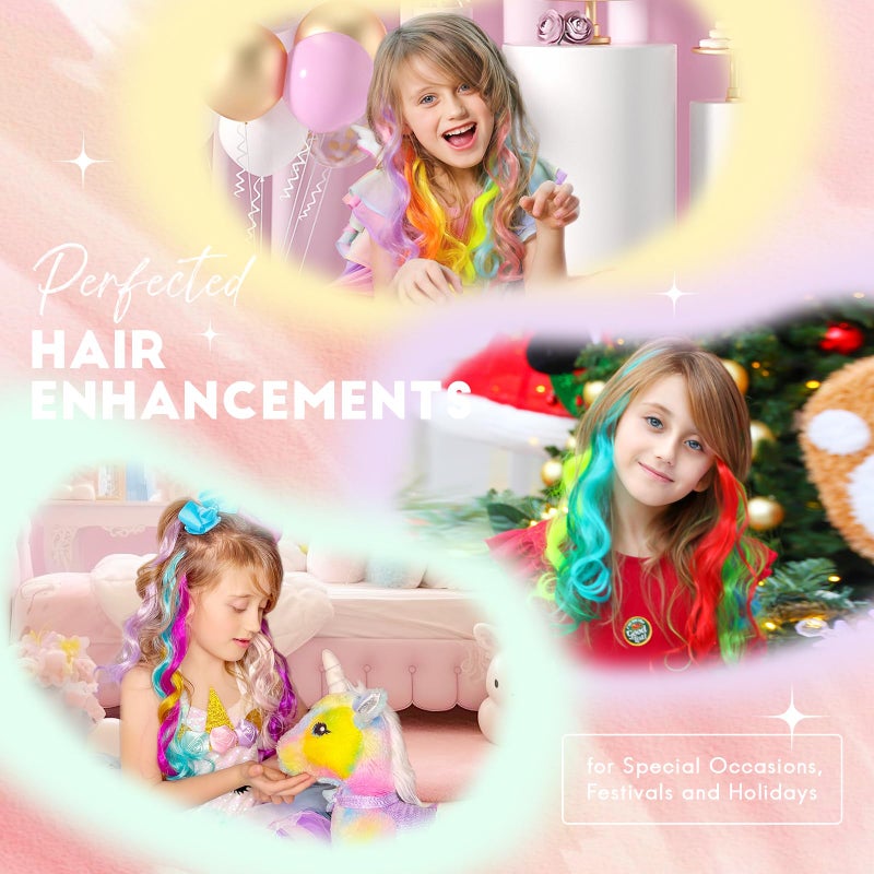 Dreamlover Hair Accessories for Girls, Colored Hair Extensions for Kids, Crazy Hair Day Accessories, 24 Pieces - Image 5